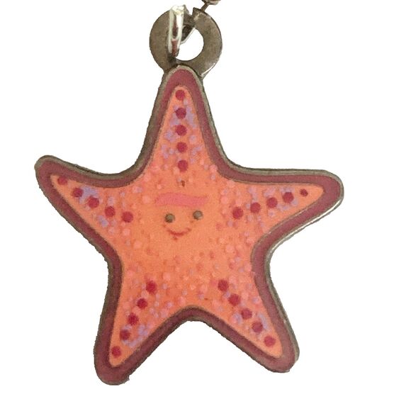 Vintage Disney Peach Starfish Finding Nemo Clip On Charm Zipper Pull Bag Signed - Picture 1 of 8